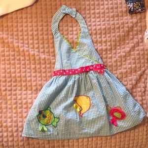 Toddler blue fish dress.